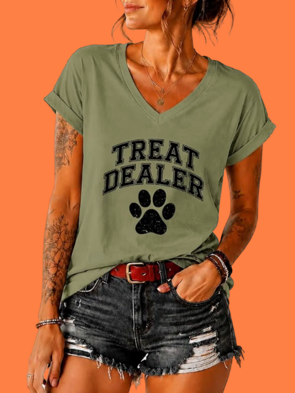 "Treat Dealer" V-neck T-Shirt